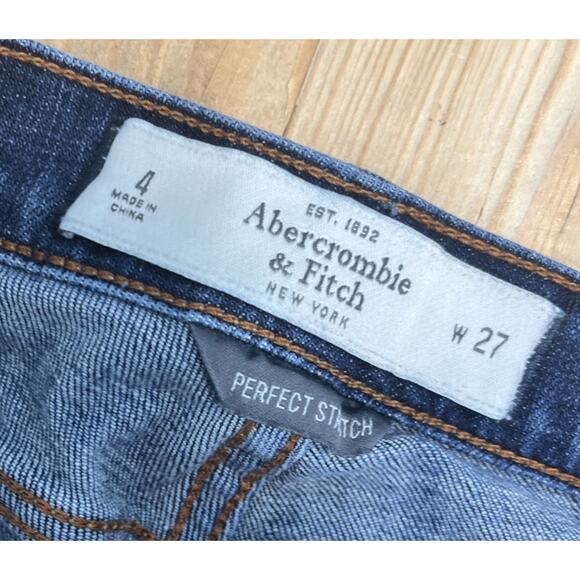 Abercrombie & Fitch Blue Distressed Perfect Stretch Jeans Women's 4 27/30 - Picture 3 of 6